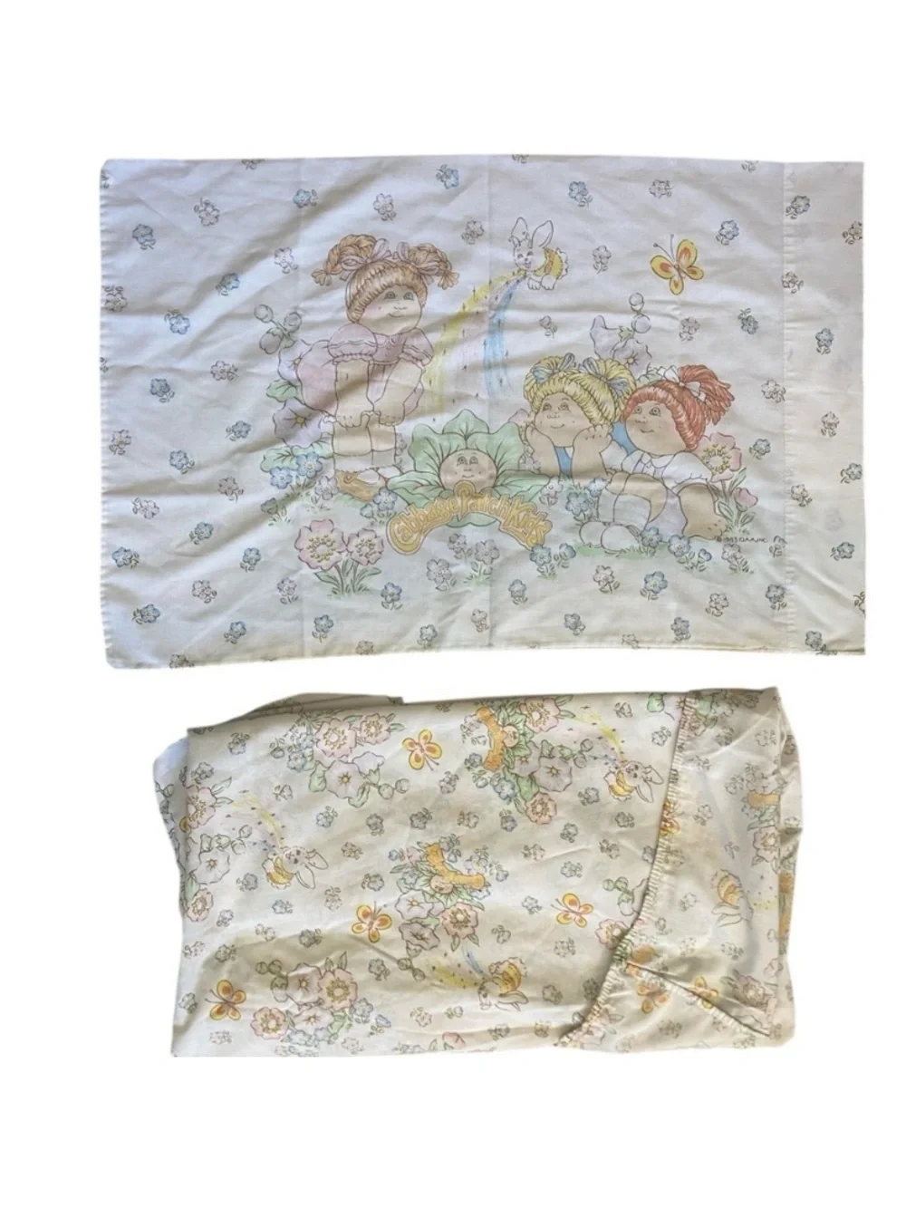 Cabbage Patch Kids O.A.A., Inc. 1983 Vintage Twin Fitted Sheet And Pillow Case